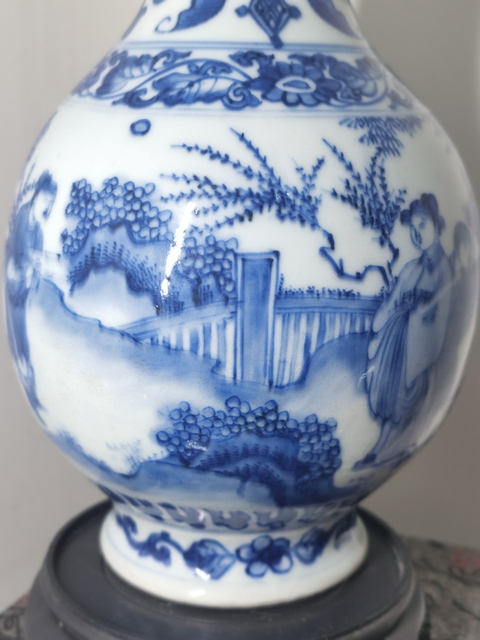 古玩陶瓷明崇禎·青花人物故事紋花澆拍賣，當前價格43800元