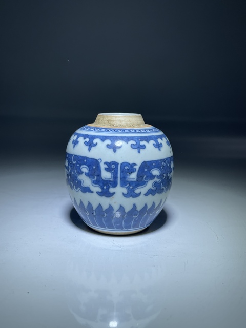 古玩陶瓷青花夔龍罐拍賣，當前價格1104元