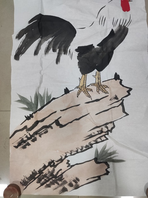 古玩字畫中美協名家朱勇 大吉圖拍賣,當前價格128元