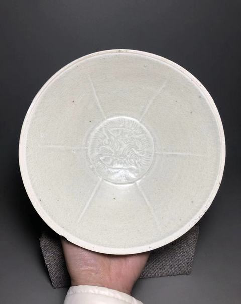 古玩陶瓷宋，青白釉六出筋雙魚碗拍賣，當前價格2000元