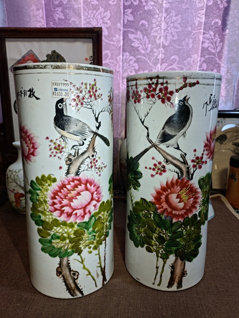 古玩陶瓷民國淺降花鳥紋帽筒拍賣,當(dāng)前價格5888元