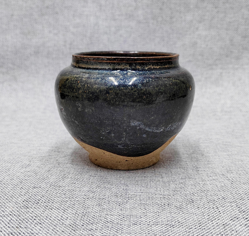 古玩陶瓷元末明初·黑釉茶入真品鑒賞圖