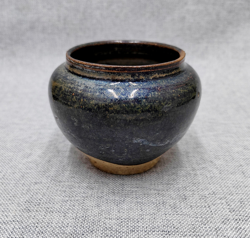 古玩陶瓷元末明初·黑釉茶入真品鑒賞圖