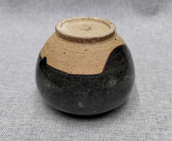 古玩陶瓷元末明初·黑釉茶入真品鑒賞圖
