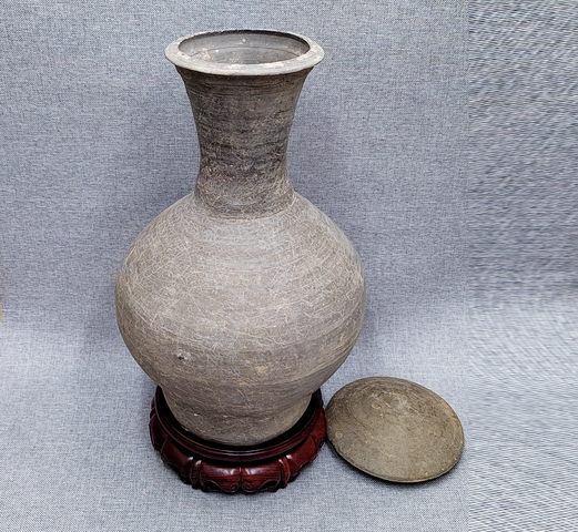 古玩陶瓷漢·帶蓋陶壺真品鑒賞圖