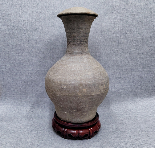 古玩陶瓷漢·帶蓋陶壺真品鑒賞圖