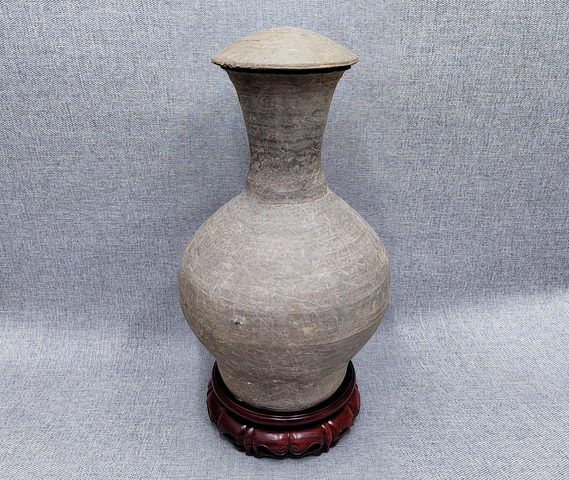 古玩陶瓷漢·帶蓋陶壺真品鑒賞圖
