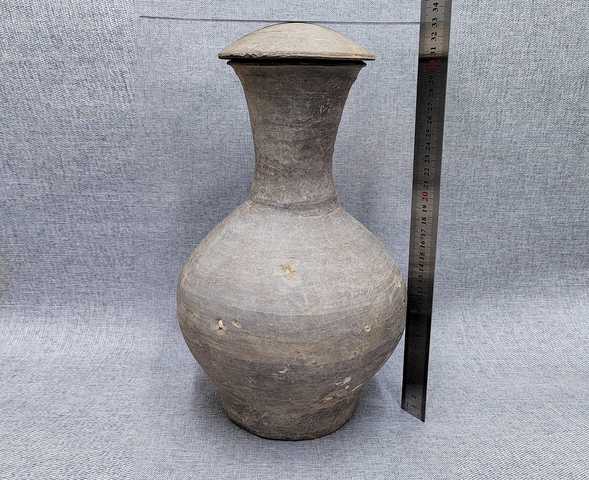 古玩陶瓷漢·帶蓋陶壺真品鑒賞圖