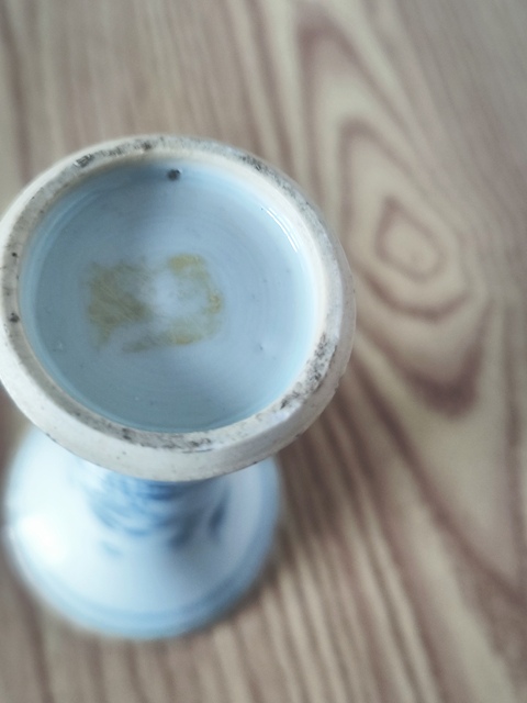 古玩陶瓷山水人物紋青花束腰花觚拍賣,當前價格5800元
