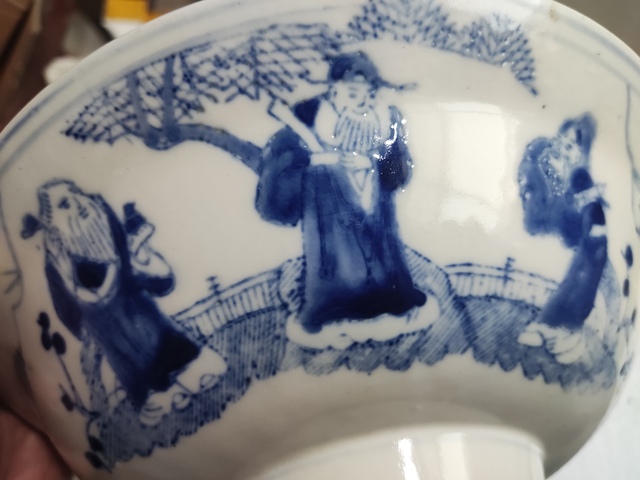 古玩陶瓷出口創匯期青花碗拍賣，當前價格188元