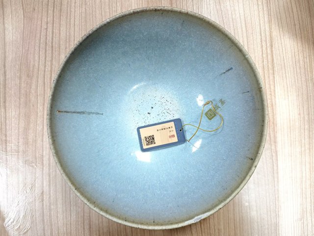 古玩陶瓷域鑒實物鑒定!元代鈞窯天藍釉大碗,全網孤品!拍賣,當前價格6000元
