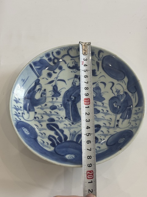 古玩陶瓷清雍乾青花三星高照盤拍賣，當(dāng)前價格448元