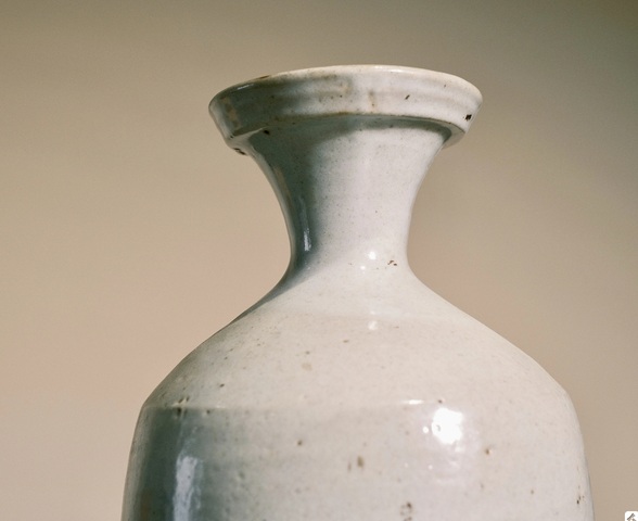 古玩陶瓷青白釉盤口瓶真品鑒賞圖