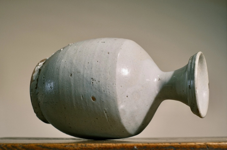 古玩陶瓷青白釉盤口瓶真品鑒賞圖