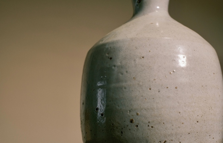 古玩陶瓷青白釉盤口瓶真品鑒賞圖
