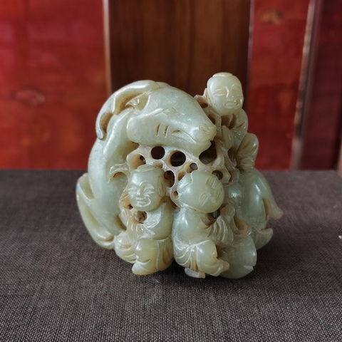 古玩玉器和田玉雕“臥羊”擺件拍賣，當前價格260元