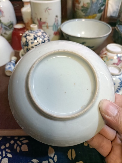 古玩陶瓷道光青花蝶戀花紋盤拍賣，當前價格2888元
