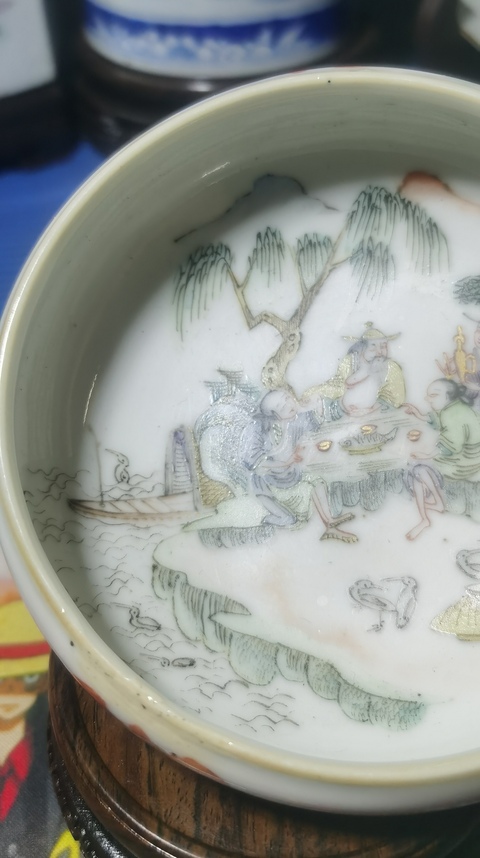 古玩陶瓷清晚·粉彩漁家樂人物紋筆洗拍賣，當(dāng)前價格12000元