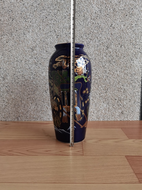 古玩陶瓷藍釉彩繪描金瓶拍賣,當前價格350元