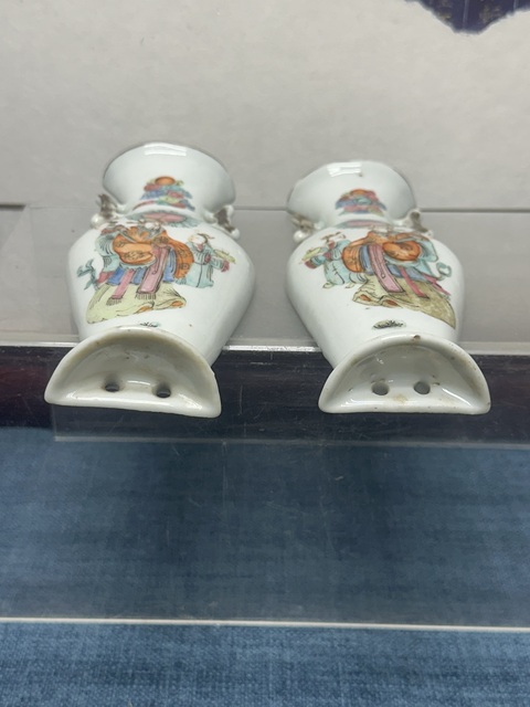 古玩陶瓷清同治超細(xì)路精品粉彩人物紋壁瓶一對拍賣，當(dāng)前價格6500元