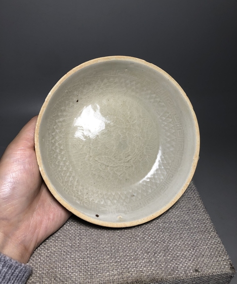 古玩陶瓷宋代·青白釉模印雙魚(yú)紋洗真品鑒賞圖