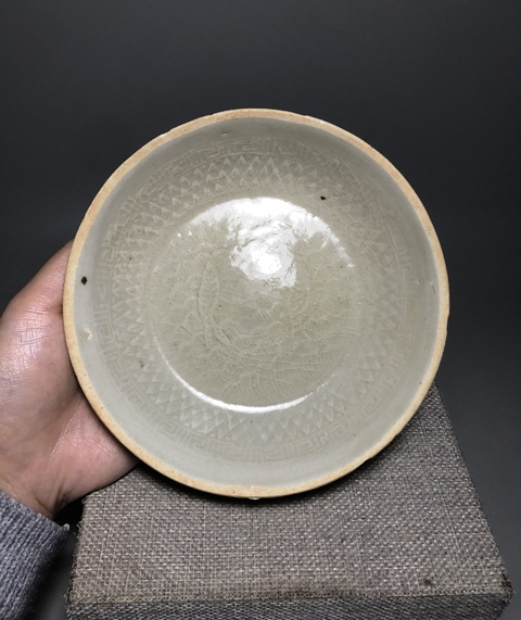 古玩陶瓷宋代·青白釉模印雙魚(yú)紋洗真品鑒賞圖