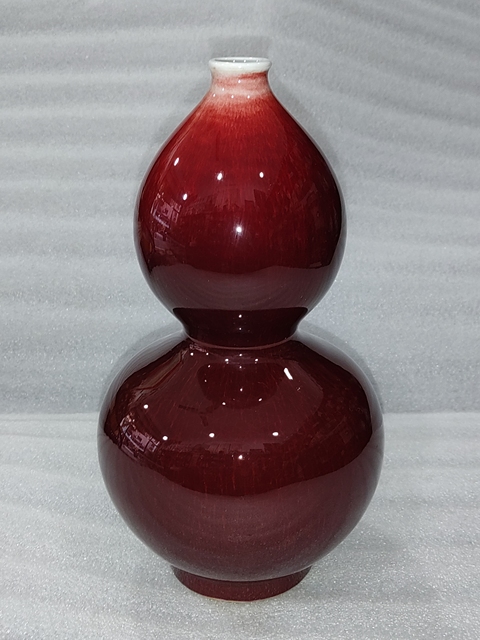 古玩陶瓷郎紅釉葫蘆瓶拍賣,當(dāng)前價(jià)格688元