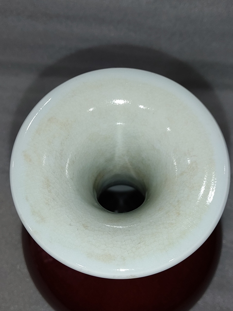 古玩陶瓷紅釉瓶拍賣,當前價格428元