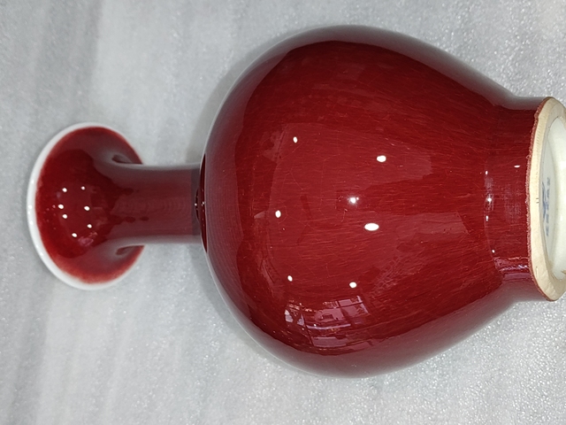 古玩陶瓷紅釉瓶拍賣,當前價格428元