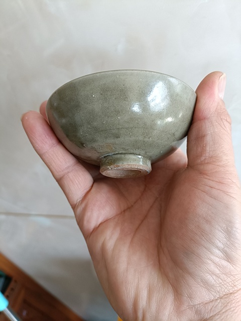 古玩陶瓷元代龍泉窯青瓷杯拍賣，當前價格199元