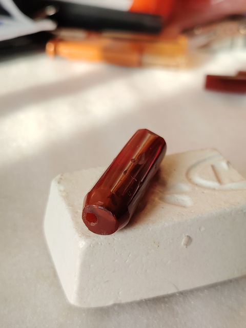古玩玉器天然紅瑪瑙單珠拍賣，當前價格66元