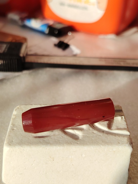 古玩玉器清·紅瑪瑙管珠拍賣，當前價格100元