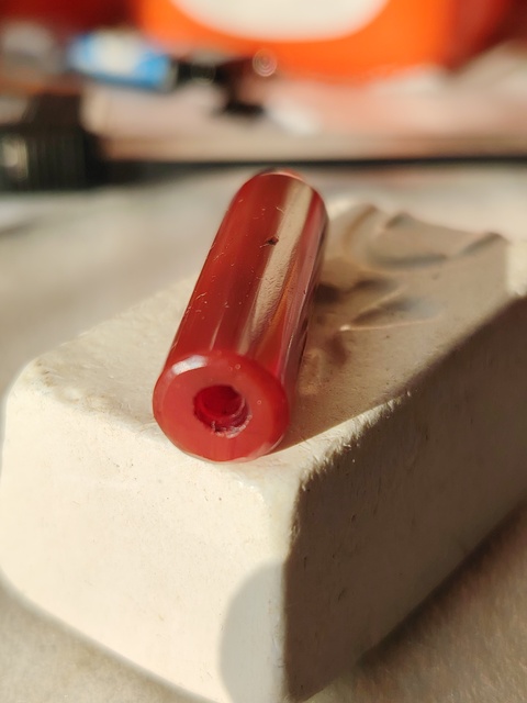 古玩玉器清·紅瑪瑙管珠拍賣，當前價格100元