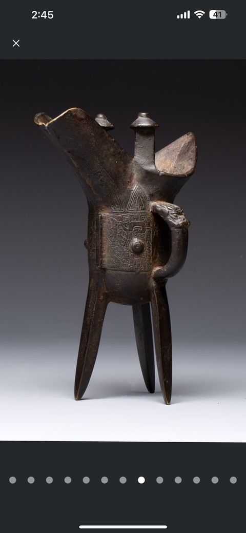 古玩銅器銅爵杯真品鑒賞圖