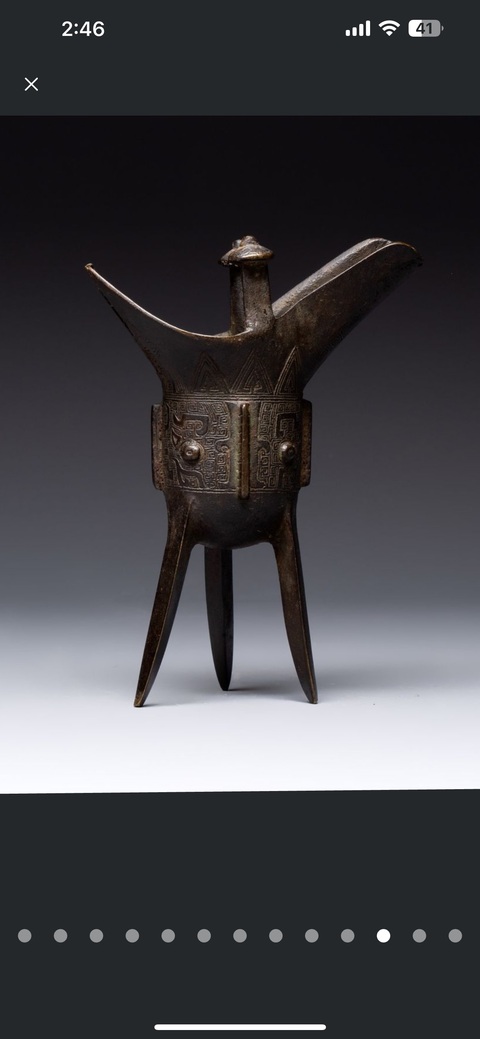 古玩銅器銅爵杯真品鑒賞圖