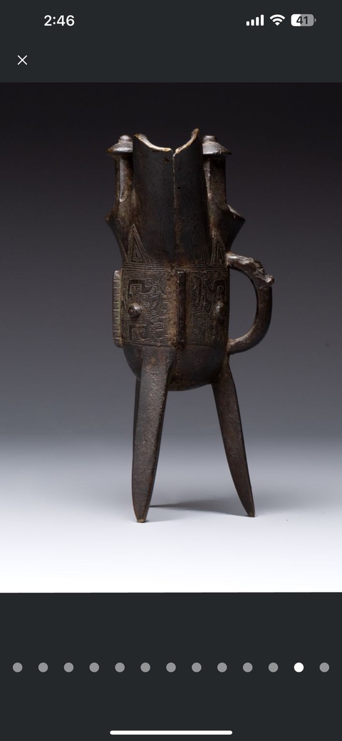 古玩銅器銅爵杯真品鑒賞圖