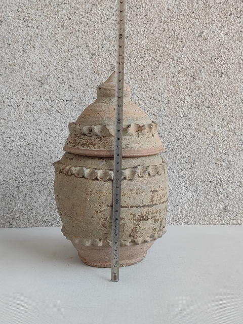 古玩陶瓷褐釉蓋罐拍賣,當前價格480元