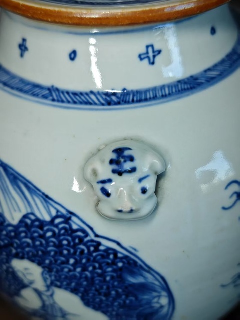 古玩陶瓷清雍正青花連生貴子圖茶壺拍賣，當前價格5678元