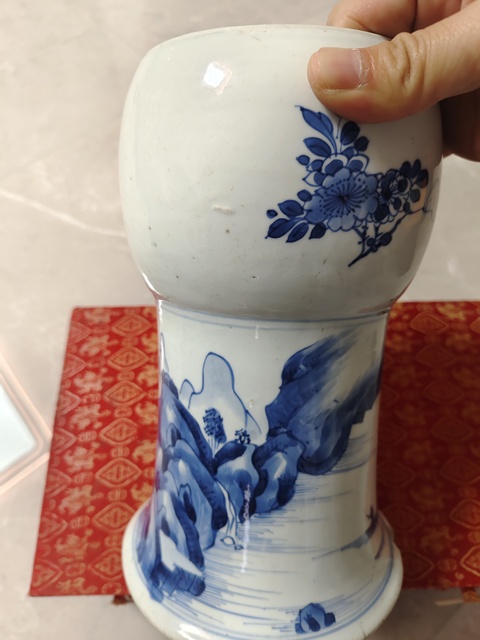 古玩陶瓷山水紋青花鳳尾尊標(biāo)本拍賣,當(dāng)前價(jià)格16000元