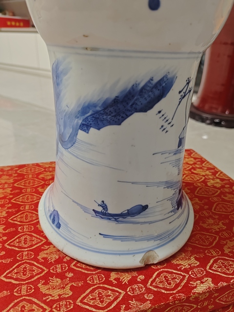 古玩陶瓷山水紋青花鳳尾尊標(biāo)本拍賣,當(dāng)前價(jià)格16000元