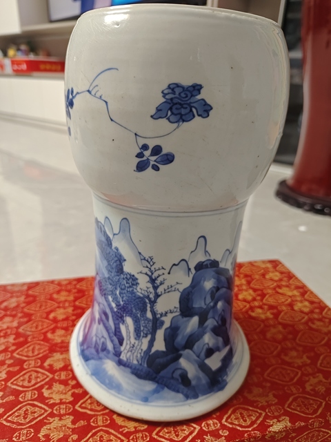 古玩陶瓷山水紋青花鳳尾尊標(biāo)本拍賣,當(dāng)前價(jià)格16000元