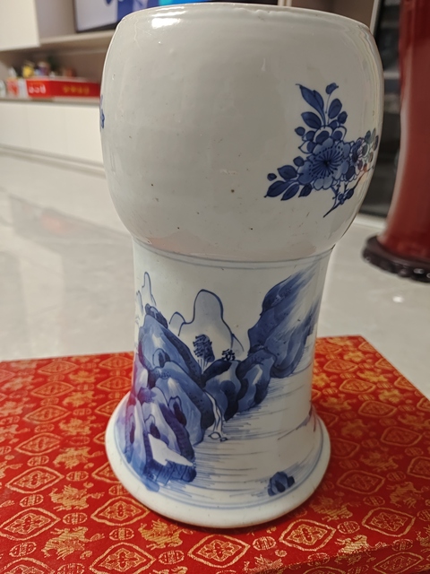 古玩陶瓷山水紋青花鳳尾尊標(biāo)本拍賣,當(dāng)前價(jià)格16000元