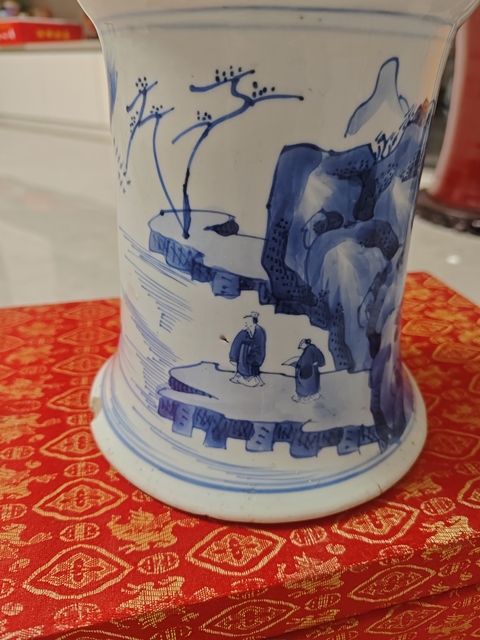 古玩陶瓷山水紋青花鳳尾尊標(biāo)本拍賣,當(dāng)前價(jià)格16000元