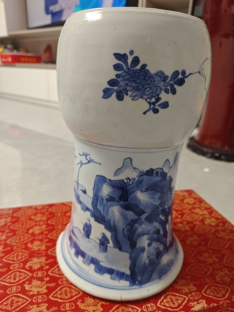 古玩陶瓷山水紋青花鳳尾尊標(biāo)本拍賣,當(dāng)前價(jià)格16000元