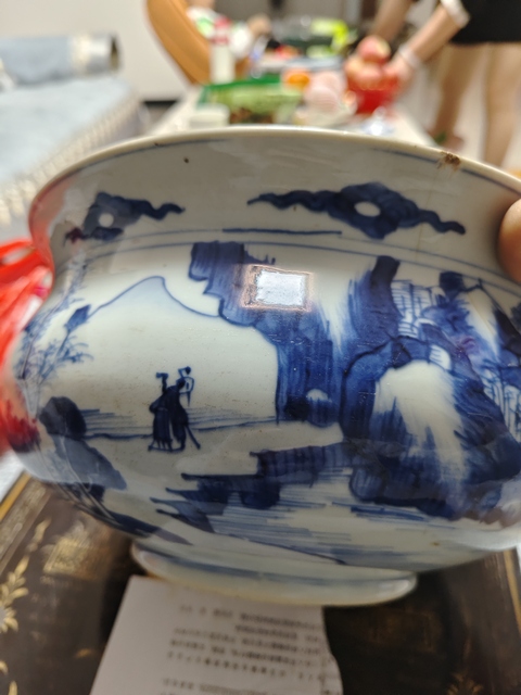 古玩陶瓷山水紋青花香爐拍賣,當前價格21000元