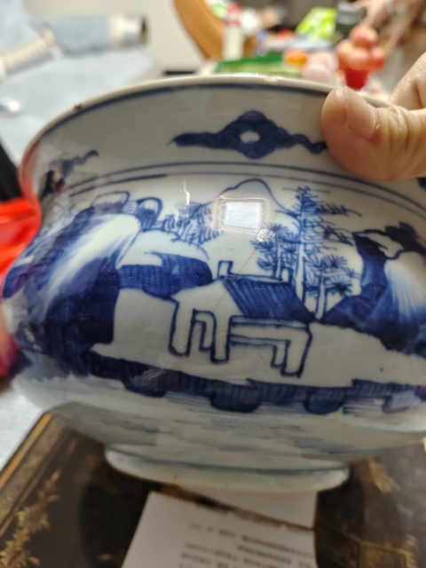 古玩陶瓷山水紋青花香爐拍賣,當前價格21000元