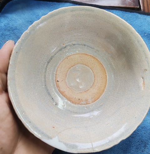 古玩陶瓷明中晚期青花云花紋碗拍賣,當前價格120元