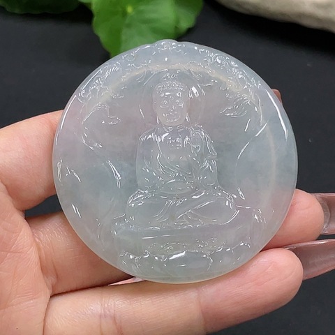 古玩玉器天然翡翠佛牌掛件拍賣，當前價格2888元