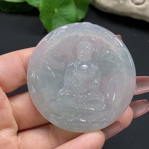 古玩玉器天然翡翠佛牌掛件拍賣，當前價格2888元