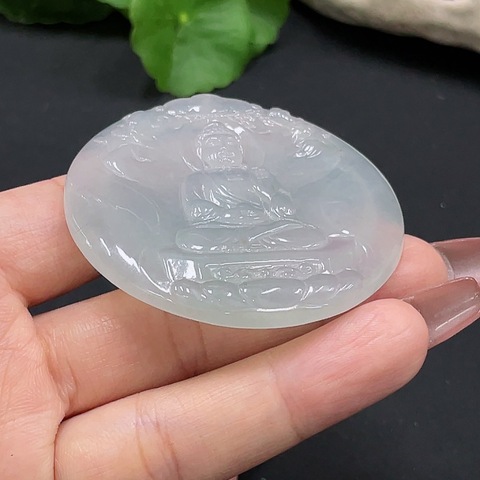 古玩玉器天然翡翠佛牌掛件拍賣，當前價格2888元